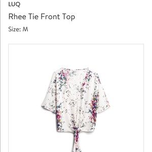 Stitch Fix LUQ Rhee Tie Front Shirt Medium NWOT